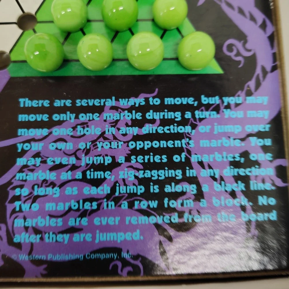 Golden Chinese Checkers Classic‎ Board Game 60 Marbles Gameboard Instructions